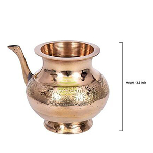 Latón Pooja Lota Diseño personalizado Latón puro Lota Corte de diamante Latón Kalash Oro Auténticos accesorios religiosos hindúes - Product Image 6