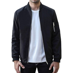 High Quality Latest Design Polyester/Cotton Solid Winter <b>Vintage</b> Breathable Waterproof Stand Front Men's <b>Bomber</b> <b>Jacket</b> Wholesale - Product Image 3