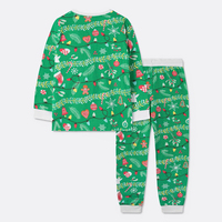 Ensemble de pyjama décontracté de Noël pour adultes, 100% polyester, t-shirt à manches longues et pantalon, tenue de détente pour l'hiver