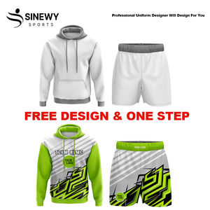 Sublimación personalizada Streetwear Cordón Ocio Nailon ondulado Manga corta Sudadera con capucha Conjuntos de pantalones cortos para hombres - Product Image 4