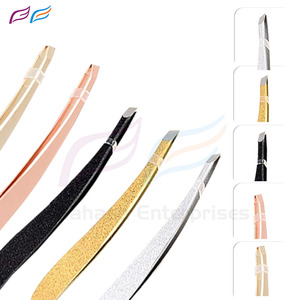 ชุดแหนบถอนคิ้วปลายเอียงสีโรสโกลด์ฉลากตามต้องการชุดสแตนเลสสำหรับกำจัดขนบนใบหน้าของผู้หญิง - Product Image 5