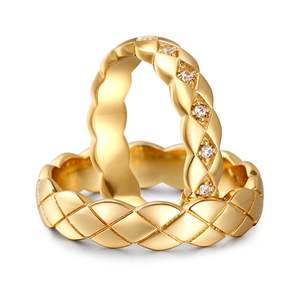 Jeulia Eternal Promise Geometric Sterling Silver Couple Rings Rose Gold Plated - Product Image 2
