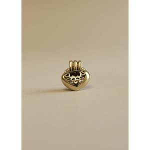 จี้เพชรรูปหัวใจแบบหนา 18K สไตล์วินเทจ พร้อมสายคล้อง - Product Image 2