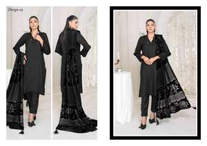 Top vendeur vêtements de fête pour femmes de marque Shalwar Kameez costumes haute qualité laine trucs broderie Fine indien pakistanais vêtements - Product Image 5