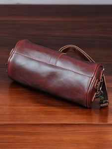 Sac à bandoulière en cuir multicolore Boston Bag Ladies Handbag Purse For Women Cylindrical Makeup Bag LCYB-0056 - Product Image 5