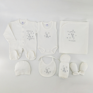 Ropa de algodón para bebé recién nacido, 8 unidades, conjunto de regalo en cesta - Product Image 2