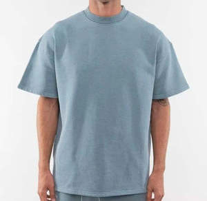 Fabricante personalizado hombres caja en blanco corte camiseta Boxy Fit 100% algodón camisa con espalda estampado gráfico de gran tamaño Boxy camisetas hombres - Product Image 3