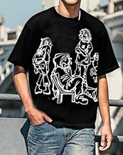 Camisetas de algodón 100% de gran tamaño serigrafía desgastada de secado rápido transpirable ligero Fitness cómodo cuello redondo para punto - Product Image 3