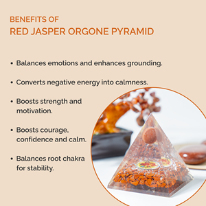Pyramide d'Orgone en Cristal de Jaspe Rouge la plus vendue en gros avec globe pour la méditation positive - Product Image 6