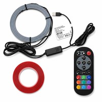 Kit de Tiras de Luz Ambiental LED RGB para Auto, Negro, 5W, USB, Iluminación Interior con Control Remoto, DIY