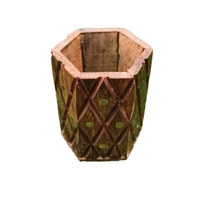 Portalápices Redondo de Madera Ecológico Premium y Organizador de Escritorio con Diseño de Arte Popular, Artesanía en Madera SUAZ - Product Image 2