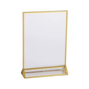 Classic Rectangular <b>Brass</b> Metal Photo <b>Frame</b> with Brushed Finishing Designed for Framing Special Moments and Portraits - Product Image 6