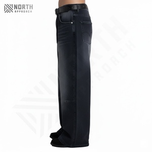 กางเกงยีนส์ทรงตรงผ้าฝ้ายเนื้อหนาคุณภาพสูงราคาถูกสำหรับฤดูใบไม้ร่วงและฤดูหนาว ผู้ชาย ทรงหลวม ซักแล้วแห้งเร็ว น้ำหนักเบา - Product Image 3