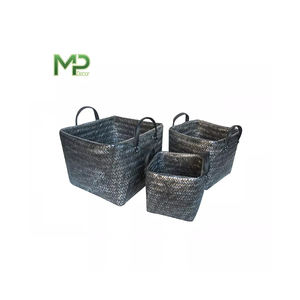 Panier de rangement en bambou écologique vintage, poignées, couleur personnalisée, design carré, Vietnam, pour la maison, la cuisine, plateau à fruits - Product Image 1