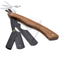 CISEAUX METAL Rasoir droit professionnel pour hommes, lame unique en acier inoxydable, rasoir de sécurité allemand, rasoirs ABS