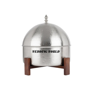 Marmite en acier inoxydable de qualité supérieure faite à la main Casserole design forme ronde nacre chauffe-plats de luxe en métal - Product Image 5