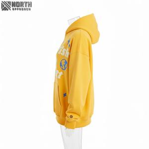 Sudadera con capucha marrón con estampado de letras personalizadas al por mayor 100% algodón sudaderas con capucha pesadas de gran tamaño para hombre Sudadera con capucha con estampado de hojaldre 3D - Product Image 4