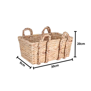 High Quality Vietnam Natural <b>Water</b> Hyacinth Storage Basket Creative Handwoven with Handles for Household Sundries Organizer - Product Image 3