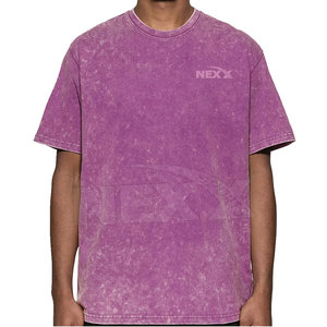 Street Wear dernière conception hommes lavage à l'acide T-shirts 100% coton couleur unie taille adulte T-shirt pour hommes coupe ample imprimé T-shirts - Product Image 1