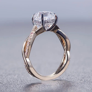 Customize Size 14k Solitaire Ascher Cut Diamond Ring Original IGI Certified Handmade Setting for Women Men's Wedding - Product Image 5