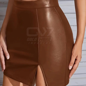 Jupe en cuir véritable pour femmes best-seller meilleurs fabricants jupe en cuir de mode pour femmes - Product Image 4