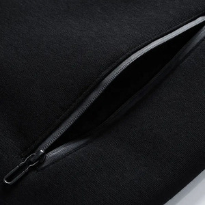 Survêtement pour homme tendance, col montant, uni, teinture unie, tissu 100% coton, taille élastique, survêtement de sport pour homme, populaire - Product Image 6