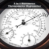 Baromètre analogique 3 en 1, thermomètre, hygromètre, station météo murale, jauge de pression métallique pour usage domestique en intérieur
