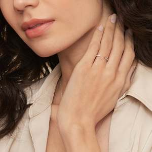 AURALUXURIA Sia Bague Demi-Couverture en Diamant de Laboratoire 1/8 Carat Total en Or Rose 14K pour Femme, Luxe Certifié IGI - Product Image 3