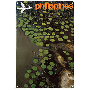 Hochwertiger UV-Druck Metalls child Wohnzimmer oder Club Wand kunst Bunte Swissair Philippinen Blechs child Retro Metall Wand plakat - Product Image 3