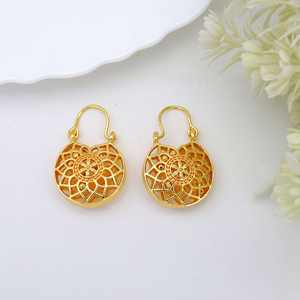 Best Selling 18K Gold Plated Handmade <b>Ethnic</b> Jewelry Trendy Wholesale Tribal Drop Earrings for Women New Arrival <b>Accessories</b> - Product Image 4