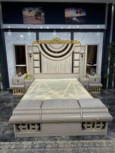 เฟอร์นิเจอร์ห้องนอนไม้ MDF หรูหราทันสมัยขนาดคิงไซส์แบบยุโรป-สะดวกสบายสำหรับบ้านโรงแรมวิลล่าฟาร์มรับประกันการนอนหลับที่ดี - Product Image 3