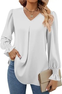 Tops de lino y algodón con estampado de rayas para mujer, blusa OL de manga larga con cuello vuelto, cárdigan con botones de verano 2023 - Product Image 4