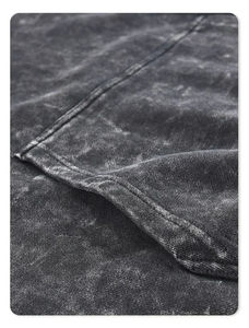 เสื้อฮู้ดดี้ผ้าฝ้ายทรงโอเวอร์ไซส์แบบหนาพิเศษ ล้างสีแบบแอซิด สำหรับผู้ชาย พิมพ์ลายหัวใจ ประดับคริสตัล ตะเข็บแบบ Reserve ทรงบ็อกซี่ ลุคทำเก่า ODM - Product Image 3