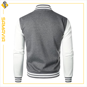 Chaqueta universitaria de cuero de lana personalizable SAMAVIA para hombres y mujeres, chaqueta Bomber duradera y elegante para invierno, transpirable de talla grande - Product Image 3