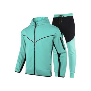 Conjunto Deportivo de Felpa Azul Rey para Hombre, 2 Piezas, Sudadera con Capucha y Cordón, Traje para Correr, Ropa Casual para Hombre - Product Image 2