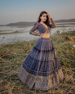 เอกสิทธิ์จอร์เจียพิมพ์เลื่อมปัก Lengha/Lehenga/Navratri Chaniya Choli ออนไลน์ราคาต่ำสุดบอลลีวูด Ghagra Choli - Product Image 3