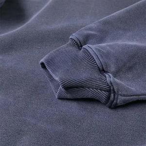 Sweat-shirts à capuche en coton 100% délavé à l'acide pour hommes, broderie usée, logo patch, épaules tombantes, vêtements d'hiver - Product Image 4