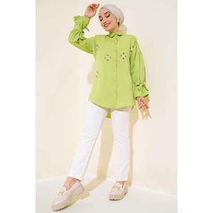 Camisa Bordada Detallada Verde Pistacho - Product Image 3