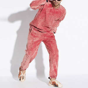 Ensemble de survêtement deux pièces pour homme, haute qualité, délavé à l'acide, hiver, à capuche, US XL, logo personnalisé, mode, color block - Product Image 4