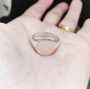 Anillo de sello redondo de 12mm de Plata de Ley 2025 auténtica de alta calidad 925 para ajuste de grabado para hombres y mujeres, joyería nueva fina para manualidades - Product Image 1