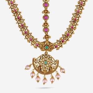 Antique Tikka 187997 Women's <b>Necklace</b> and Earring Sets Zinc Alloy Gold Polish for Wedding Occasions - Product Image 4