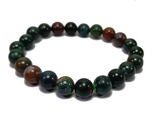 Pulsera de cristal Bloodstone jaspe 8mm cuentas redondas piedra cristal piedra preciosa joyería de moda hombres y mujeres regalo energía - Product Image 3