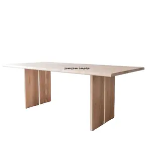 Table à manger en bois massif en gros pour restaurants 100% bois poli pour manger - Product Image 1