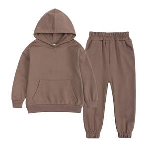Conjunto de chándal de invierno transpirable para niños y niñas con Sudadera con capucha y pantalones para correr Opción de logotipo personalizado - Product Image 5