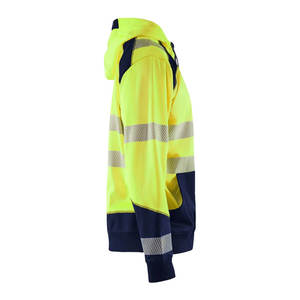 Hombre Cinta reflectante Alta calidad Algodón Fleece Seguridad Cremallera reflectante Sudaderas con capucha Chaqueta Construcción al aire libre - Product Image 6