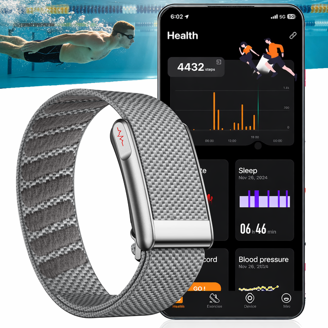 Factory Price ETQ13 Premium ECG Smart Band NFC IPX8 Waterproof HRV Temperature Sensor SpO2 BP Sleep App 10-Day Battery Unisex