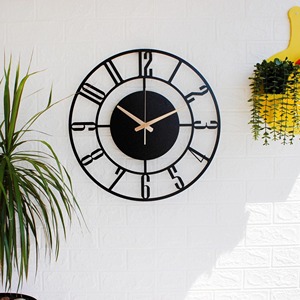 Reloj de pared de Metal negro redondo clásico con estilo moderno audaz pieza decorativa Ideal para dormitorios salas de estar cocinas y oficinas - Product Image 3