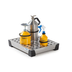 Bacino di legatura piccolo pro-line in acciaio inox, con piastra forata in acciaio inox, 10 litri, 500x400x95 - Product Image 3