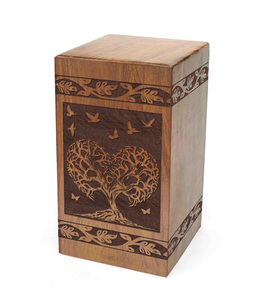 Urnas de madera hechas a mano para cremación, urnas funerarias decorativas para hombre y mujer a bajo precio - Product Image 3