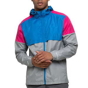 Customized Zipper Windbreaker Outdoor <b>Running</b> Hooded Windproof <b>Reflective</b> Casual Anti-UV <b>Jacket</b> - Product Image 1